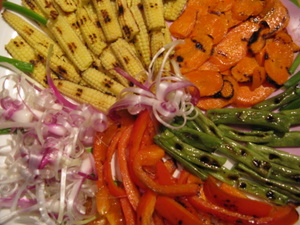 char grilled vegetables close up picture
