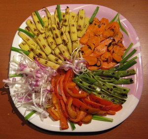 char grilled vegetables to be served as an appetizer recipe 