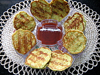 sweet corn cakes, an appetizer recipe