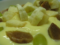 fruit custard close up image