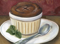 painted image of a hot chocolate souffle