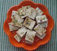 paneer barfi in a plate