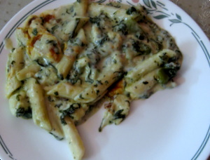 vegetable pasta in white sauce