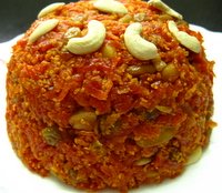 carrot halwa on a plate